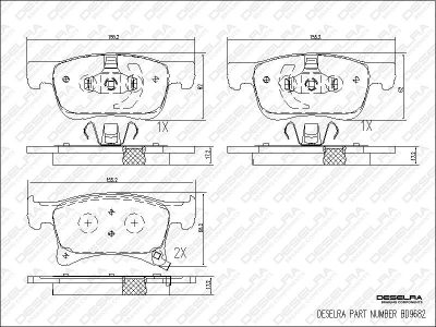 DESELRA Brake Pad Set Front (BD9682)