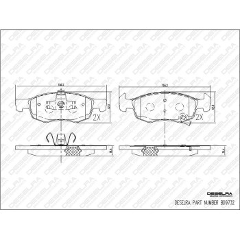 DESELRA Brake Pad Set Front (BD9732)