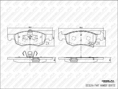 DESELRA Brake Pad Set Front (BD9732)