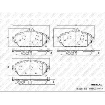 DESELRA Brake Pad Set Front (BD9740)