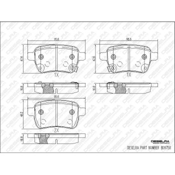 DESELRA Brake Pad Set Rear (BD9758)