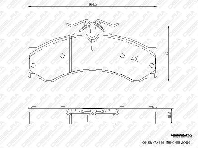 DESELRA Brake Pad Set Front (BDFVR2086)
