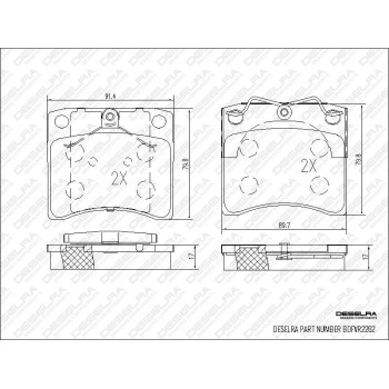 DESELRA Brake Pad Set Front (BDFVR2262)