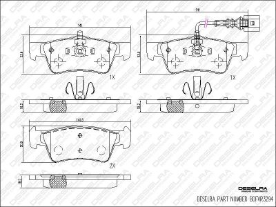 DESELRA Brake Pad Set Rear (BDFVR3294)