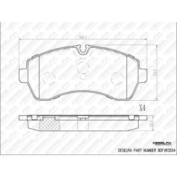 DESELRA Brake Pad Set Front (BDFVR3554)