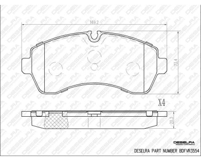 DESELRA Brake Pad Set Front (BDFVR3554)