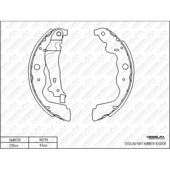 DESELRA Brake Shoe Set (BDS1704)