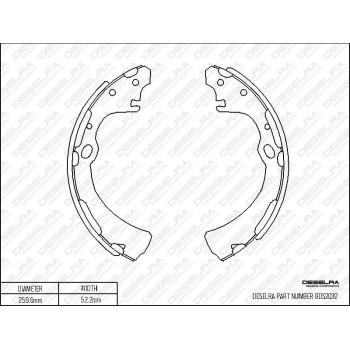 DESELRA Brake Shoe Set (BDS2032)