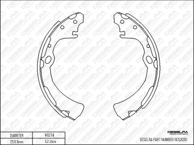 DESELRA Brake Shoe Set (BDS2032)