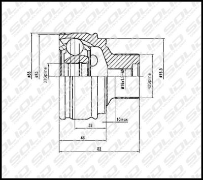 SOLID CV Joint Outer (CVAD1042)