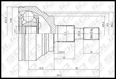 SOLID CV Joint Outer (CVME1030)