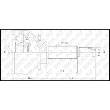 SOLID CV Joint Outer (CVZA1001)