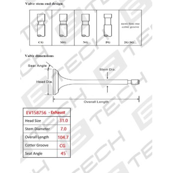 E TECH Exhaust Valve (EV158756)
