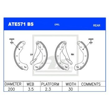 ATE Brake Shoe Set (ATE571BS)