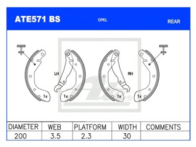 ATE Brake Shoe Set (ATE649BS)