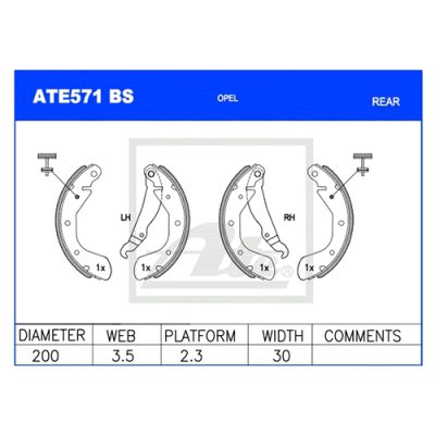 ATE Brake Shoe Set (ATE571BS)