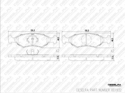 DESELRA Brake Pad Set Front (BD1932)