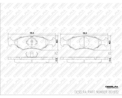 DESELRA Brake Pad Set Front (BD1932)