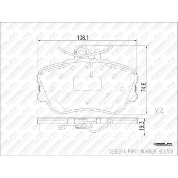 DESELRA Brake Pad Set Front (BD1708)