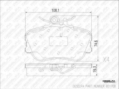 DESELRA Brake Pad Set Front (BD1708)
