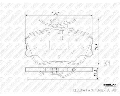 DESELRA Brake Pad Set Front (BD1708)
