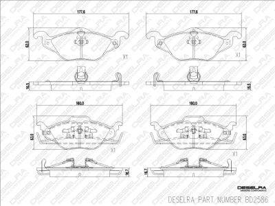 DESELRA Brake Pad Set Front (BD2586)