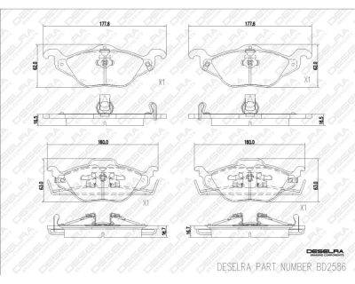 DESELRA Brake Pad Set Front (BD2586)