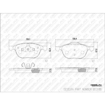 DESELRA Brake Pad Set Front (BD3188)