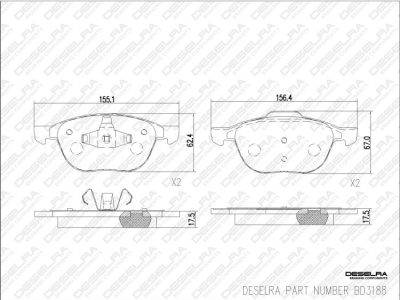 DESELRA Brake Pad Set Front (BD3188)