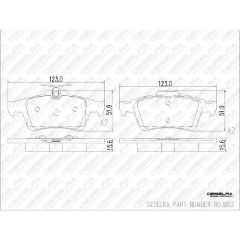 DESELRA Brake Pad Set Rear (BD3862)