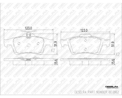DESELRA Brake Pad Set Rear (BD3862)