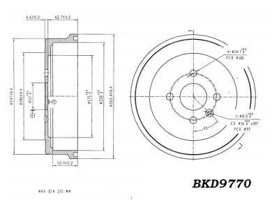 DESELRA Brake Drum (BKD9770)