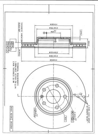 DESELRA Brake Disc Front (BKD12064)