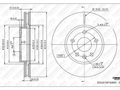 DESELRA Brake Disc Front (BKD12622)