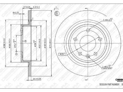 DESELRA Brake Disc Rear (BKD12628)