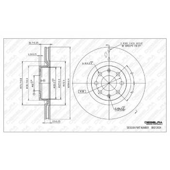 DESELRA Brake Disc Front (BKD12834)
