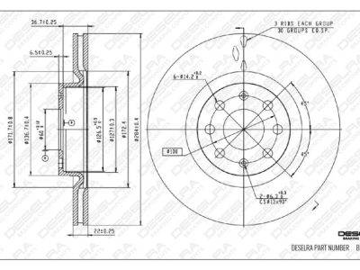 DESELRA Brake Disc Front (BKD12834)