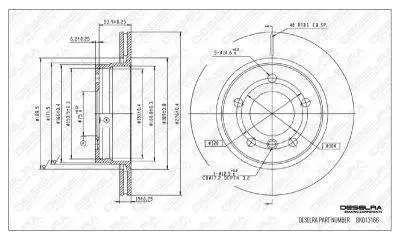 DESELRA Brake Disc Rear (BKD13166)