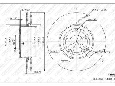 DESELRA Brake Disc Front (BKD13322)
