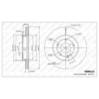 DESELRA Brake Disc Front (BKD13622)