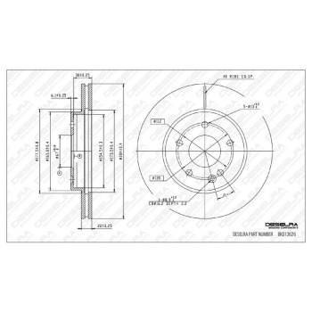 DESELRA Brake Disc Front (BKD13626)