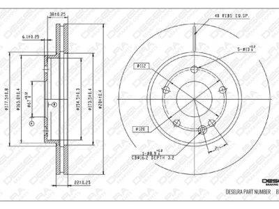 DESELRA Brake Disc Front (BKD13626)