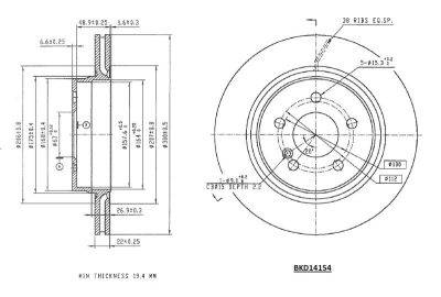 DESELRA Brake Disc Rear (BKD14154)