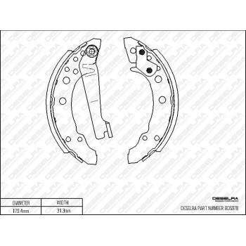 DESELRA Brake Shoe Set (BDS978)