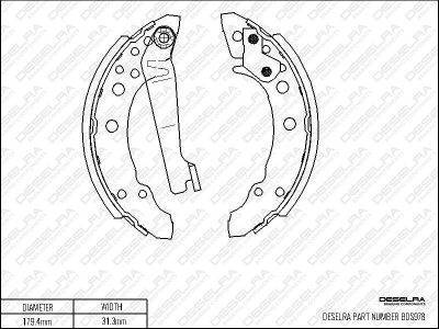 DESELRA Brake Shoe Set (BDS978)