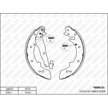 DESELRA Brake Shoe Set (BDS1038)