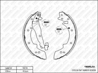 DESELRA Brake Shoe Set (BDS1038)