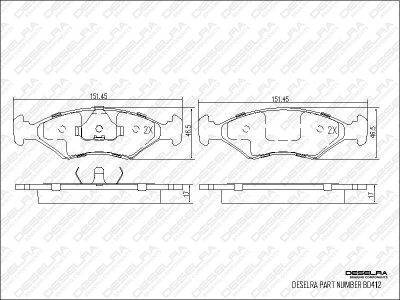 DESELRA Brake Pad Set Front (BD412)
