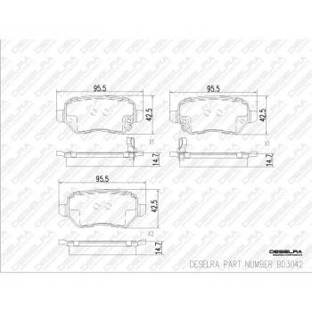 DESELRA Brake Pad Set Rear (BD3042)