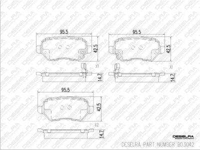 DESELRA Brake Pad Set Rear (BD3042)
